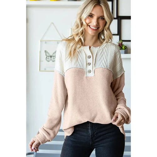 Beth Multi-Fabric Top